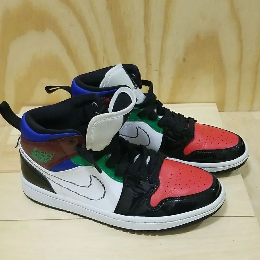 Nike Air Jordan 1 Mid SE Black White University Red Wmn's sz 8.5, Men's 7